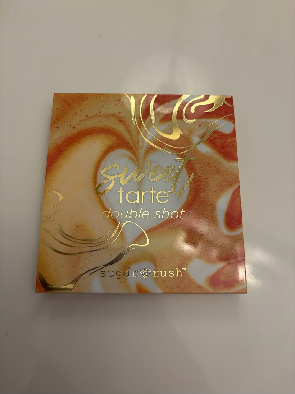 tarte Sweet Double Shot Eyeshadow Palette - Marble style case with coffee colors